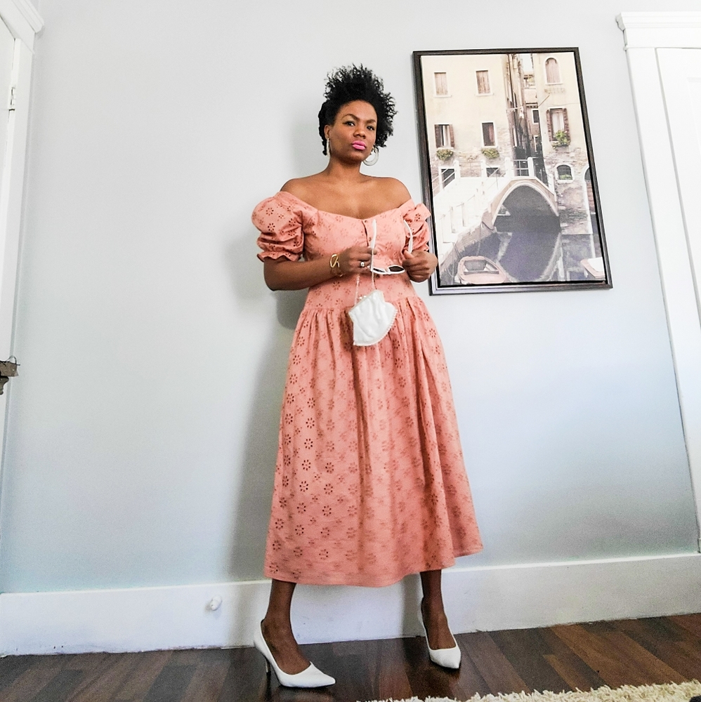 Embroidery Cotton Midi Dress, 12 - Picture 9 of 15